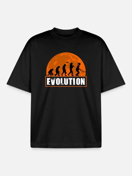 Feldhockey Evolution Spielerin Hockey Mädchen - Boxy Heavyweight Unisex Organic T-Shirt von Stanley/Stella - Schwarz