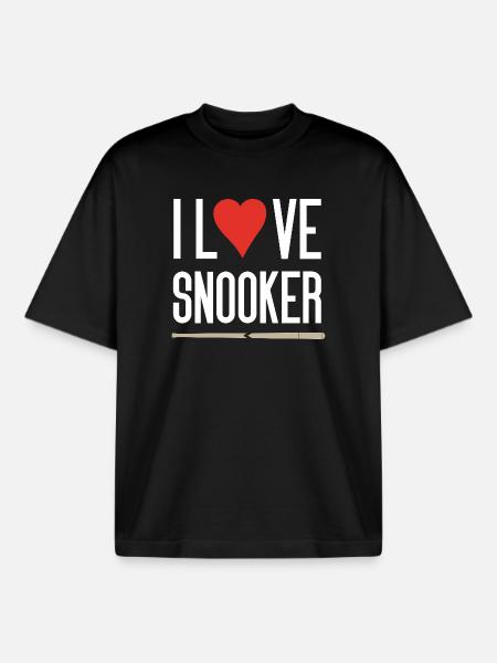 I Love Snooker - Boxy Heavyweight Unisex Organic T-Shirt by Stanley/Stella - black