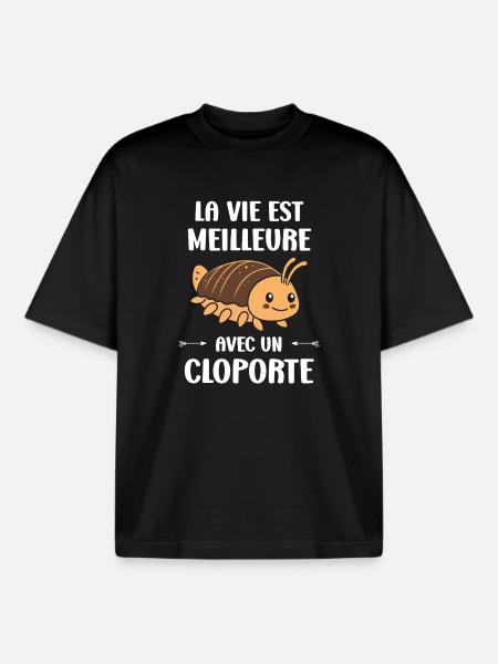 Life is better with a woodlouse - Boxy Heavyweight Unisex Organic T-Shirt by Stanley/Stella - black