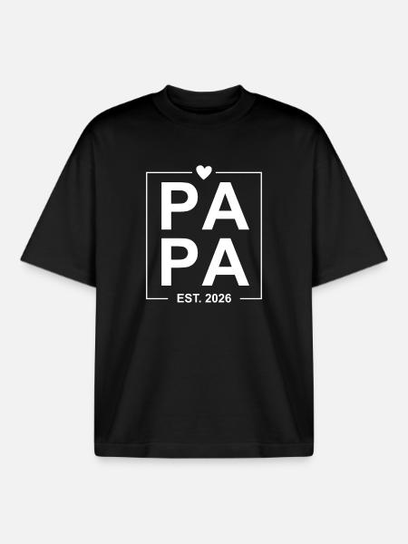 Papa Est 2026 - Boxy Heavyweight Unisex Organic T-Shirt by Stanley/Stella - black