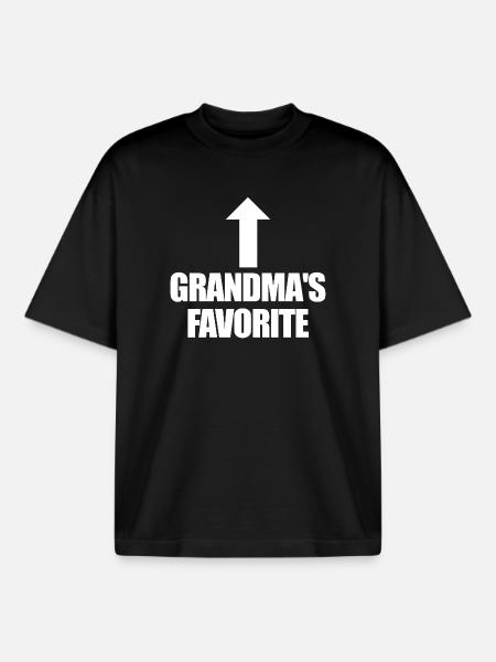 Favoritbarnbarn Roligt Jag är mormors favorit - Unisex boxy heavyweight ekologisk T-shirt Stanley/Stella - svart