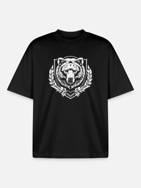 Bear Coat of Arms - Boxy Heavyweight Unisex Organic T-Shirt by Stanley/Stella - black