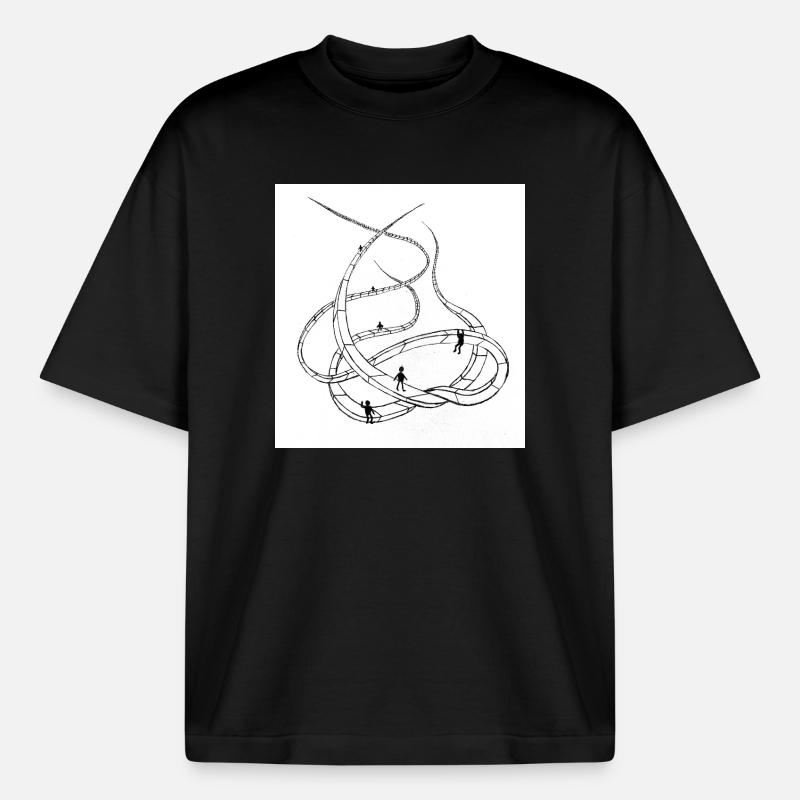 Multi-layered looping paths - Heavyweight Boxy Unisex T-Shirt by Stanley/Stella - black