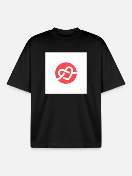 Weaved Heart Logo - Boxy Heavyweight Unisex Organic T-Shirt by Stanley/Stella - black