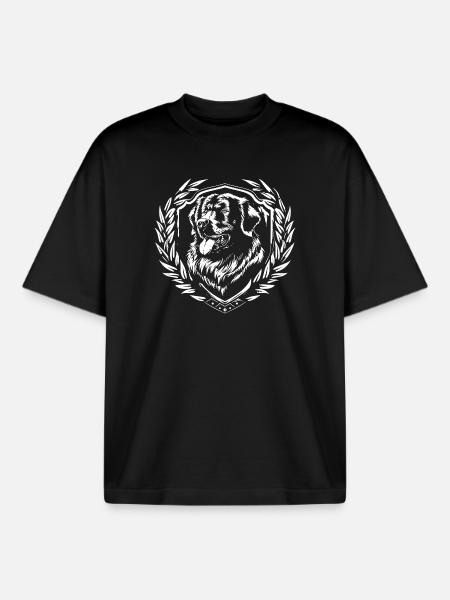 Blason en couronne de phoque - T-shirt unisexe boxy épais biologique Stanley/Stella - noir