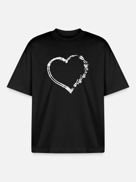Hawaiian Ukulele Uke Heart - Boxy Heavyweight Unisex Organic T-Shirt von Stanley/Stella - Schwarz