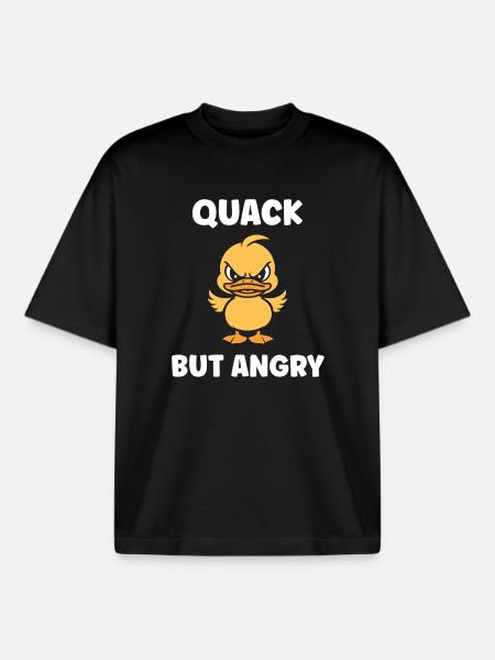 Angry Duckling: Quack But Angry - Boxy Heavyweight Unisex Organic T-Shirt by Stanley/Stella - black
