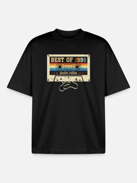 Best Of 1956 70th Birthday  - Boxy Heavyweight Unisex Organic T-Shirt by Stanley/Stella - black