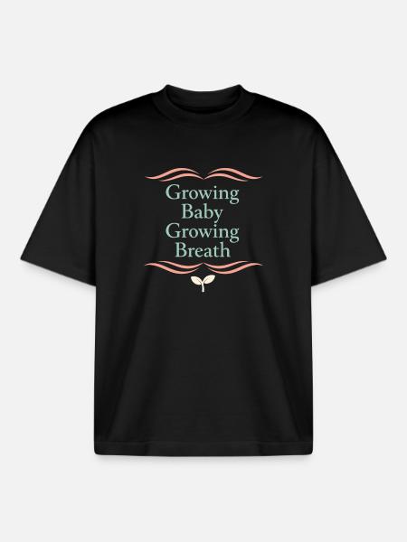 Prenatal Yoga Expectant Mother - Boxy Heavyweight Unisex Organic T-Shirt by Stanley/Stella - black