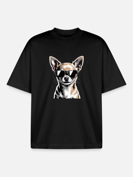 Chihuahua - Boxy Heavyweight Unisex Organic T-Shirt by Stanley/Stella - black