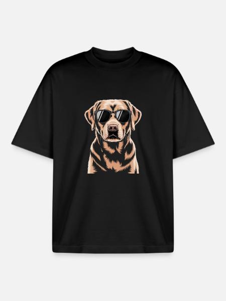 Brauner Labrador  - Boxy Heavyweight Unisex Organic T-Shirt von Stanley/Stella - Schwarz