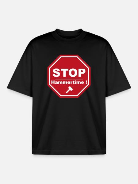 Stop Hammertime - Boxy Heavyweight Unisex Organic T-Shirt by Stanley/Stella - black
