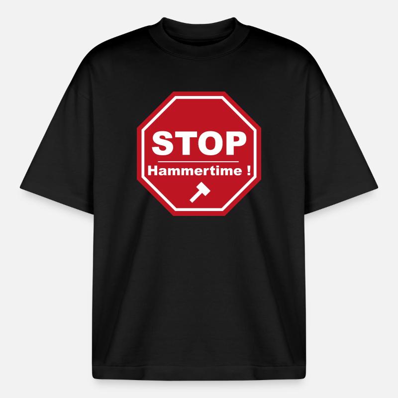 stop hammertime - T-shirt unisexe épais coupe boxy Stanley/Stella - noir