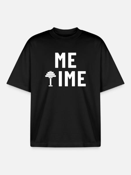 Me Time Dumbbell Gym - Boxy Heavyweight Unisex Organic T-Shirt by Stanley/Stella - black