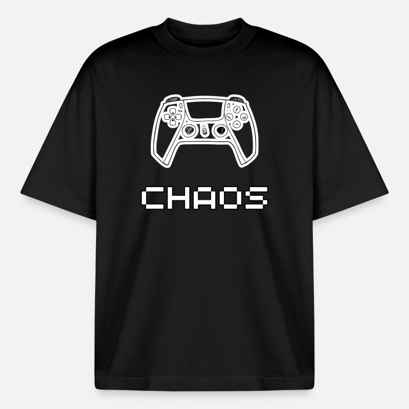 Controlled Chaos – Gaming Controller Chaos Design - Boxy Heavyweight Unisex Organic T-Shirt von Stanley/Stella - Schwarz