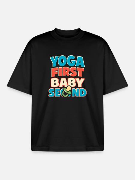 Vorgeburtliches Yoga Werdende Mutter - Boxy Heavyweight Unisex Organic T-Shirt von Stanley/Stella - Schwarz