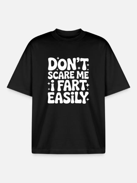 Farting Sayings Fart Funny Farting Gift - Boxy Heavyweight Unisex Organic T-Shirt by Stanley/Stella - black
