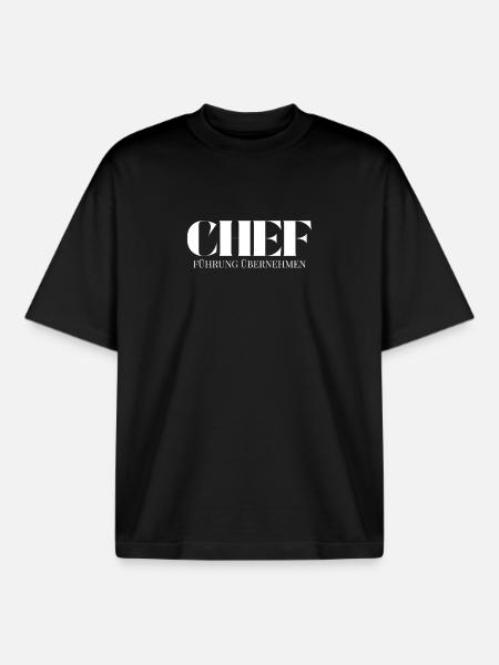 Chef Spruch Führung Übernehmen - Boxy Heavyweight Unisex Organic T-Shirt by Stanley/Stella - black