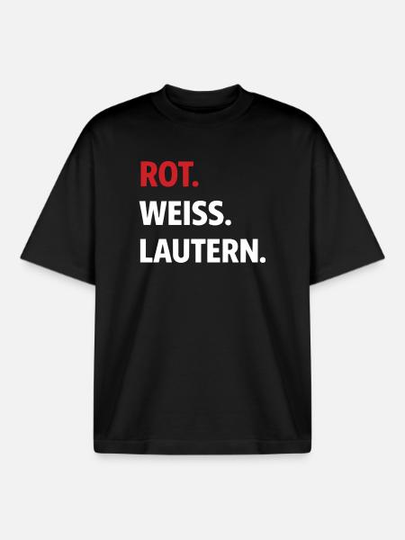 Red. White. Lautern. – Kaiserslautern Fan Shirt - Boxy Heavyweight Unisex Organic T-Shirt by Stanley/Stella - black