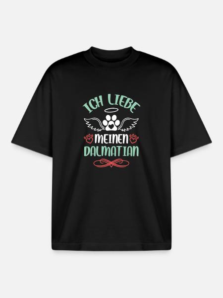 Ich liebe Dalmatian Engel - Boxy Heavyweight Unisex Organic T-Shirt von Stanley/Stella - Schwarz