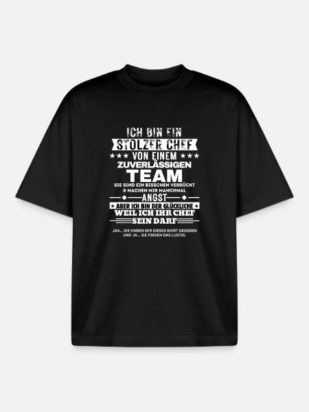 Fier patron d’une équipe fiable - T-shirt unisexe boxy épais biologique Stanley/Stella - noir