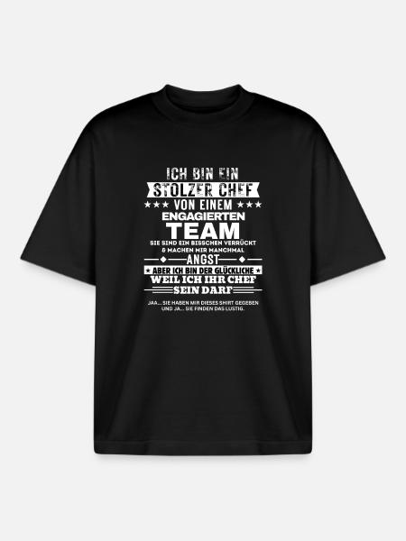 Fier patron d’une équipe dévouée - T-shirt unisexe boxy épais biologique Stanley/Stella - noir