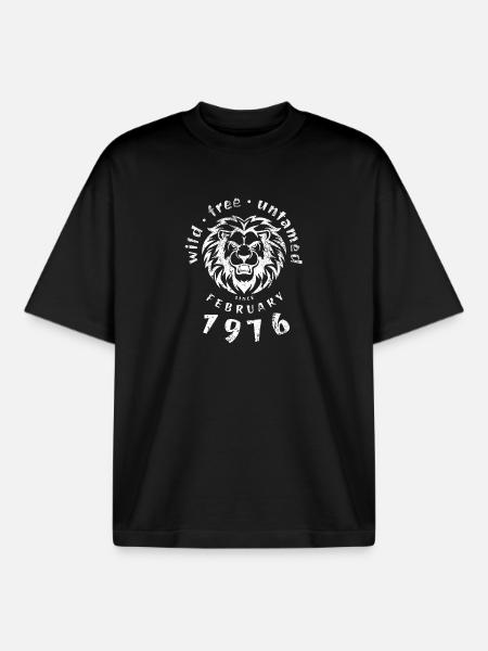 Wild, free & untamed since 02/1976 - Boxy Heavyweight Unisex Organic T-Shirt by Stanley/Stella - black