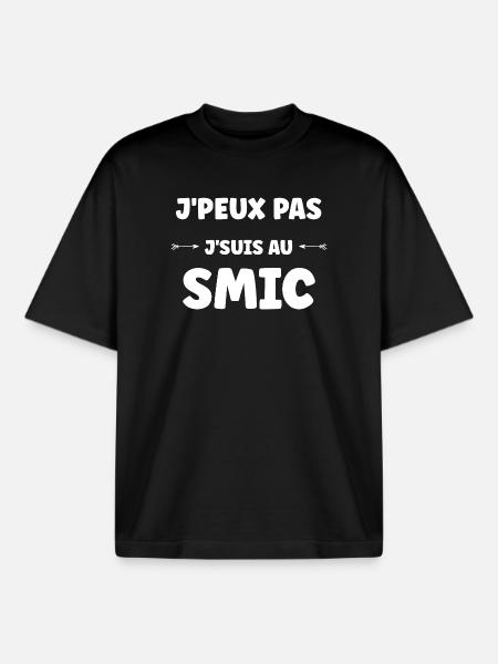 J'peux pas j'suis au SMIC - T-shirt unisexe boxy épais biologique Stanley/Stella - noir