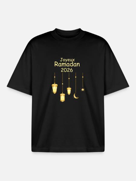 Happy Ramadan 2026 - Boxy Heavyweight Unisex Organic T-Shirt by Stanley/Stella - black