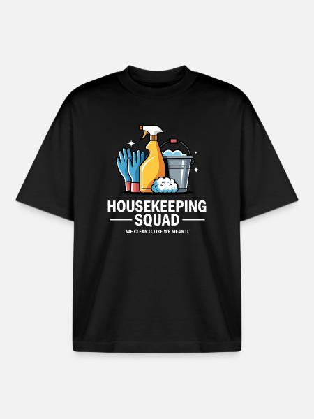 Funny Cleaning Design - Boxy Heavyweight Unisex Organic T-Shirt by Stanley/Stella - black
