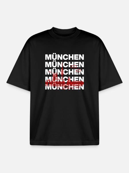 MÜNCHEN SKYLINE STACK – MIA SAN MUNICH - Boxy Heavyweight Unisex Organic T-Shirt von Stanley/Stella - Schwarz