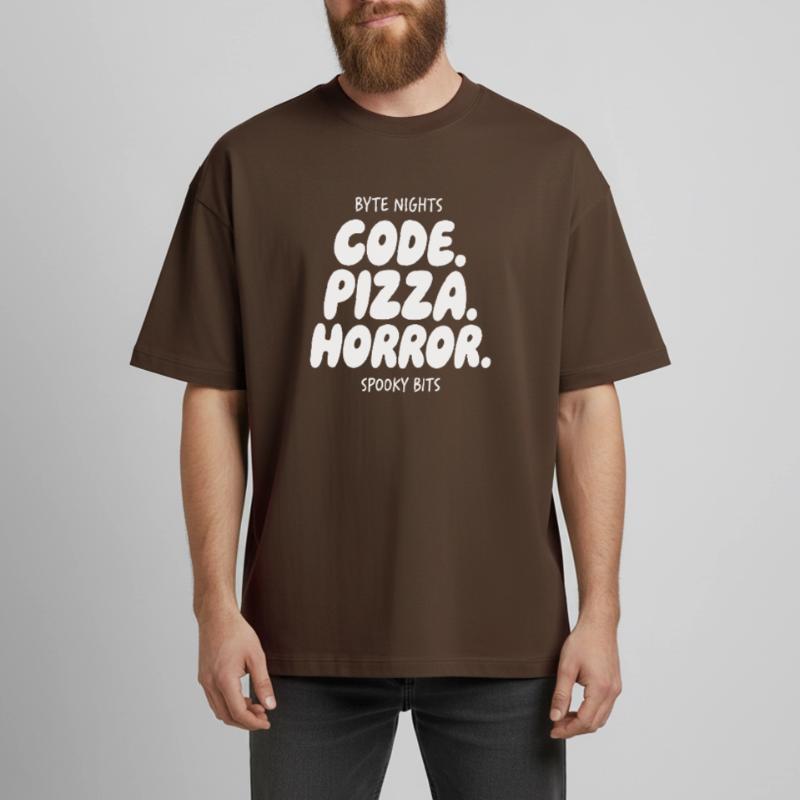 Byte Nächte: Code Pizza Horror Heavyweight Unisex Boxy T-Shirt von stanley/stella	