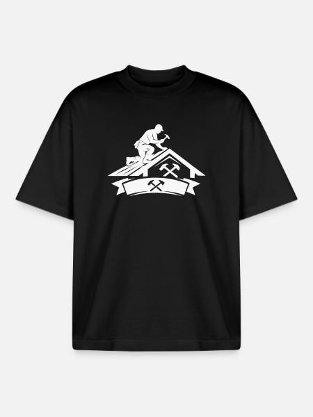 Roofer Master Motif - Boxy Heavyweight Unisex Organic T-Shirt by Stanley/Stella - black