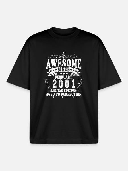 February 2001 Jubilee February 2001 February - Boxy Heavyweight Unisex Organic T-Shirt by Stanley/Stella - black