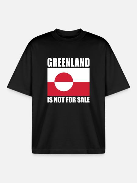 Le Groenland n’est pas à vendre - T-shirt unisexe boxy épais biologique Stanley/Stella - noir