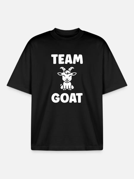 Team Goat Black Goat Mascot - Boxy Heavyweight Unisex Organic T-Shirt by Stanley/Stella - black