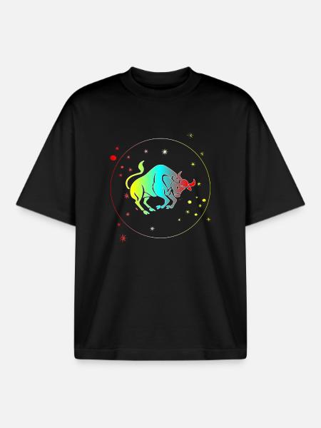 Stier-Astrologie-Horoskop-Sternzeichen - Boxy Heavyweight Unisex Organic T-Shirt von Stanley/Stella - Schwarz