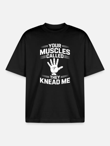 Masseuse Sayings Massage Funny Masseur Gift - Boxy Heavyweight Unisex Organic T-Shirt by Stanley/Stella - black