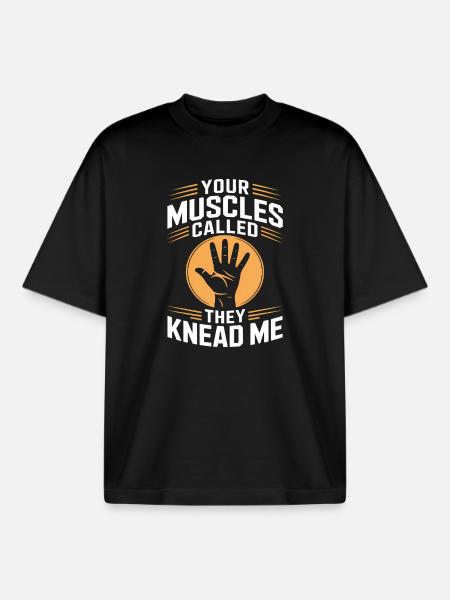 Masseuse Sayings Massage Funny Masseur Gift - Boxy Heavyweight Unisex Organic T-Shirt by Stanley/Stella - black