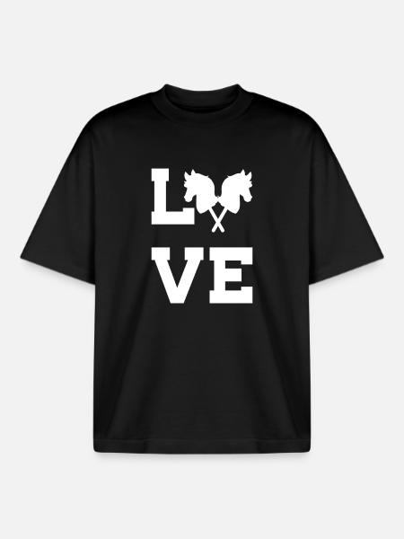40 Hobby Horse Love - Boxy Heavyweight Unisex Organic T-Shirt by Stanley/Stella - black