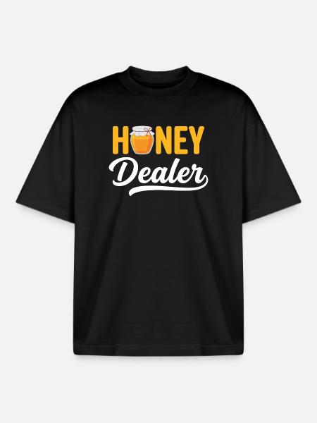 Honey Dealer Beekeeper Honeycomb Beekeeping - Boxy Heavyweight Unisex Organic T-Shirt by Stanley/Stella - black