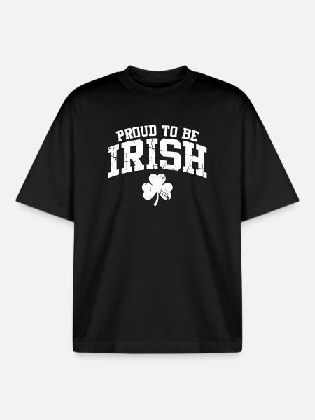 Proud to be Irish - Boxy Heavyweight Unisex Organic T-Shirt by Stanley/Stella - black
