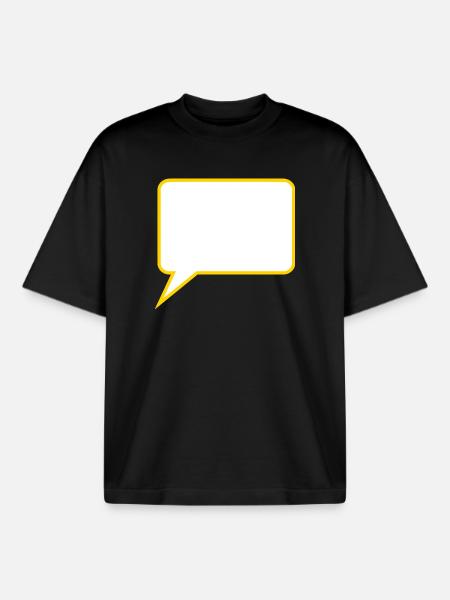 Personalize your own speech bubble comic - Boxy Heavyweight Unisex Organic T-Shirt by Stanley/Stella - black