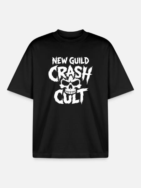 New Guild Crash Cut Skull - Boxy Heavyweight Unisex Organic T-Shirt by Stanley/Stella - black