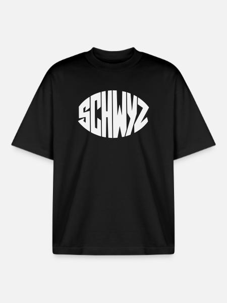 Schwyz Geometric Font - Boxy Heavyweight Unisex Organic T-Shirt by Stanley/Stella - black