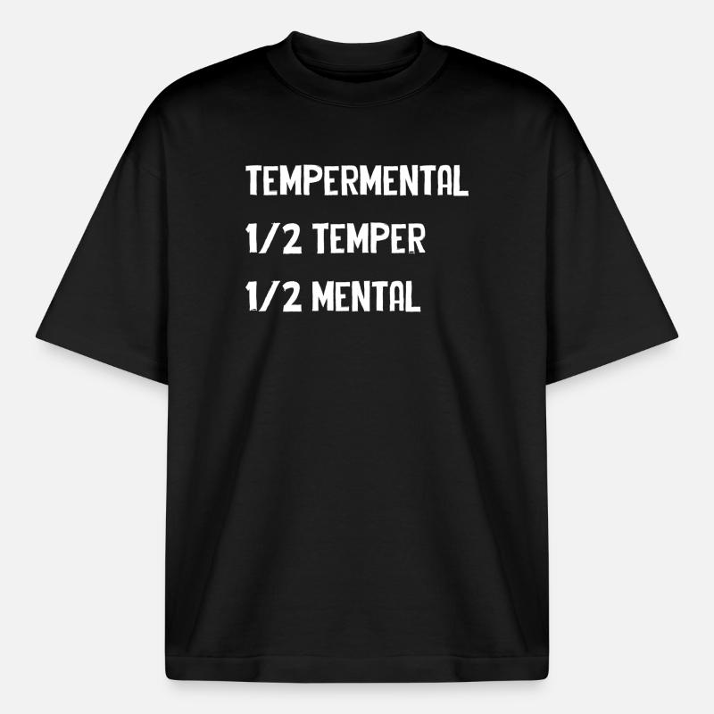 Tempermental Split Typography - Boxy Heavyweight Unisex Organic T-Shirt von Stanley/Stella - Schwarz