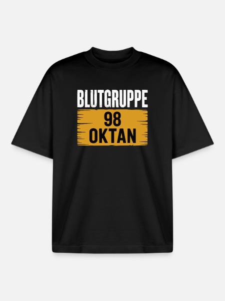 Blutgruppe 98 Oktan - Benzin Design - Boxy Heavyweight Unisex Organic T-Shirt von Stanley/Stella - Schwarz