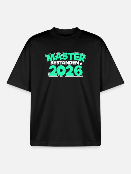 Master 2026 Masterabschluss Promotion Sponsion - Boxy Heavyweight Unisex Organic T-Shirt von Stanley/Stella - Schwarz