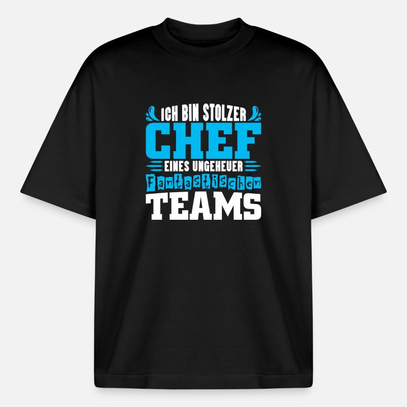 Stolzer Chef Chef Mann Abteilungsleiter Teamchef - Boxy Heavyweight Unisex Organic T-Shirt von Stanley/Stella - Schwarz