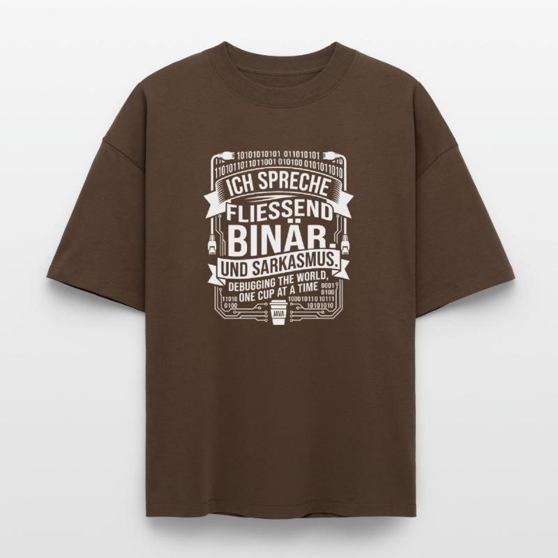 Coding Binärer Kaffee Sarkasmus Boxy Heavyweight Unisex Organic T-Shirt von Stanley/Stella